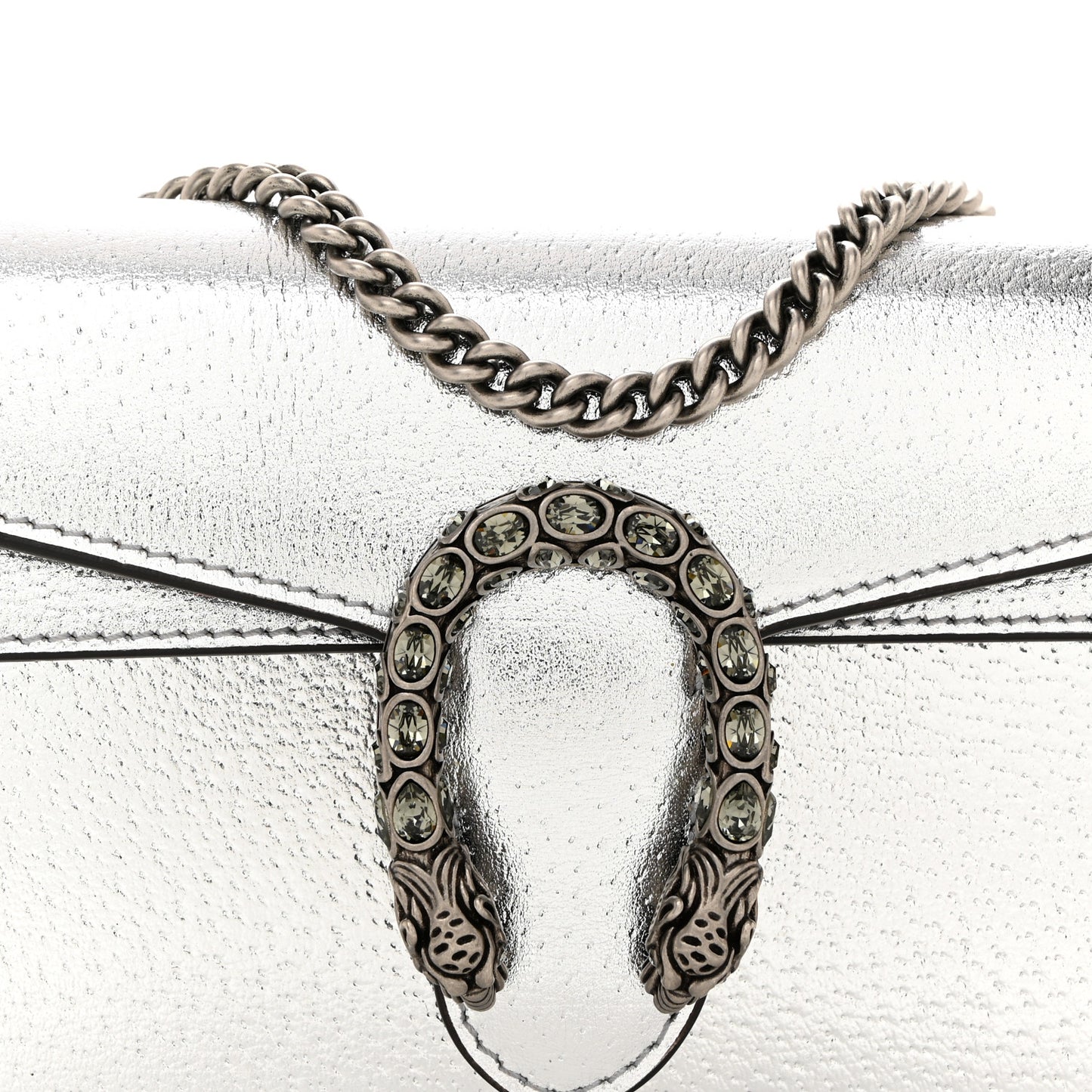 Metallic Calfskin Super Mini Dionysus Shoulder Bag Silver