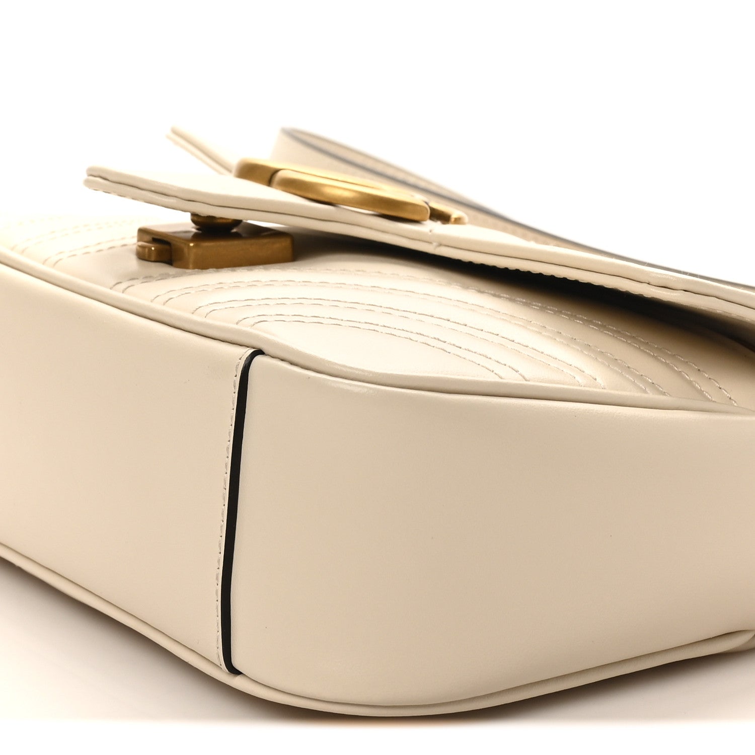 Gucci Calfskin Matelasse Mini GG Marmont Shoulder Bag White 10 of 10