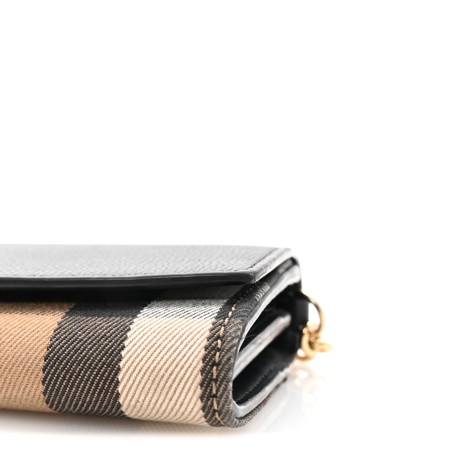 Grainy Calfskin House Check Henley Wallet On Chain Black