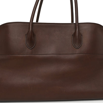 The Row Polished Saddle Calfskin EW Margaux Chestnut Dark Chocolate 7 of 10