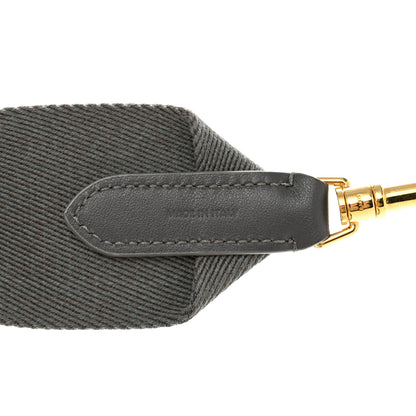 Celine Jacquard Wool Logo Short Strap Grey White 4 of 6