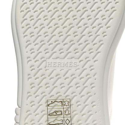 Hermes Calfskin Womens Happy Sneakers 36.5 White 7 of 8