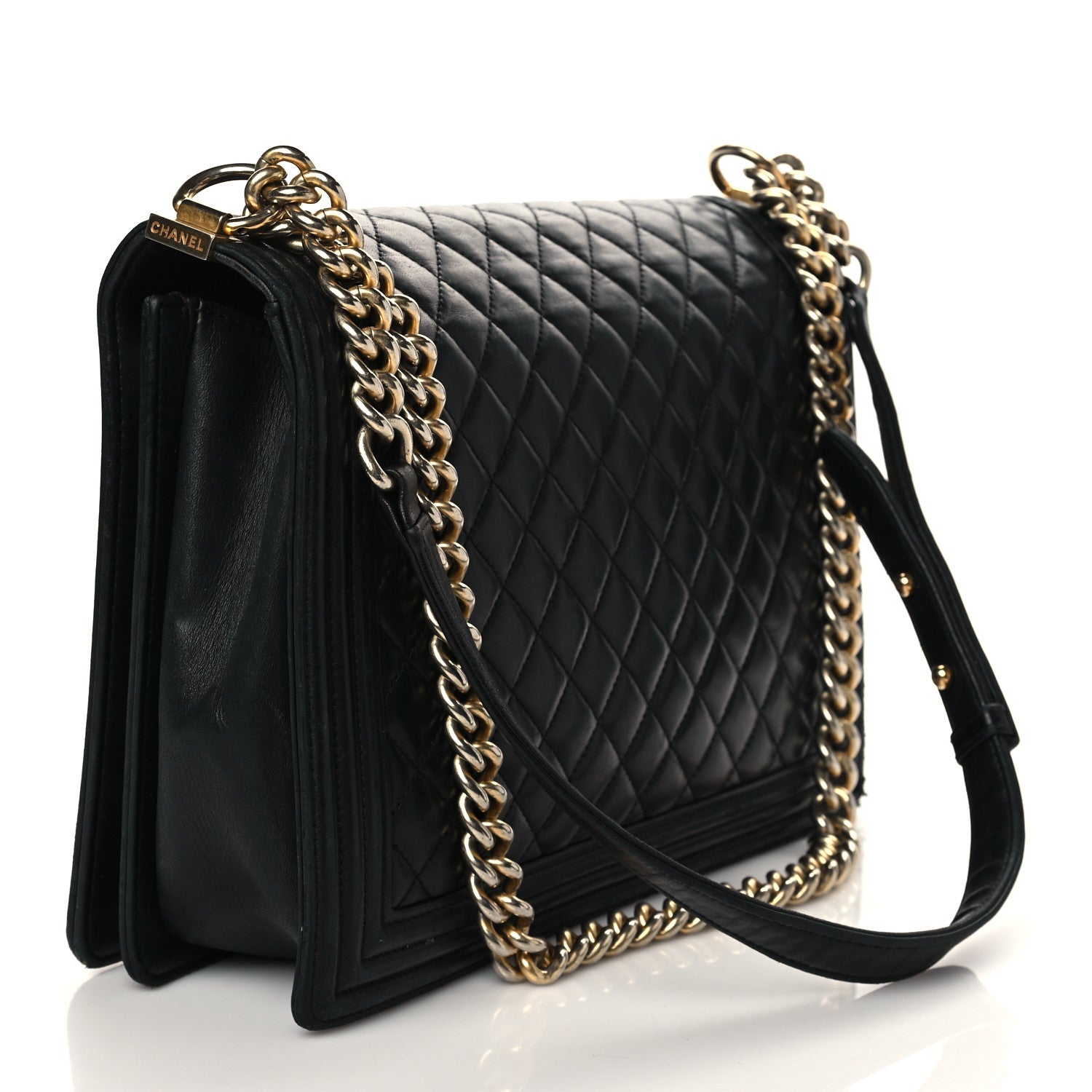 Chanel Lambskin Quilted Large Boy Flap Black 3 of 9