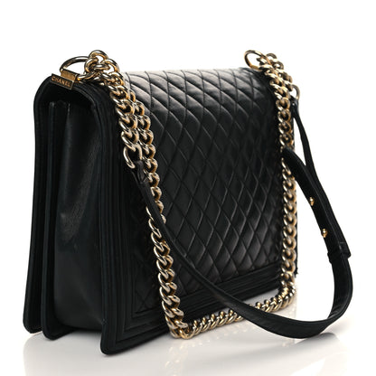 Chanel Lambskin Quilted Large Boy Flap Black 3 of 9