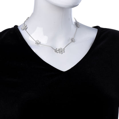 Van Cleef & Arpels 18K White Gold Diamond 9 Flowers Frivole Necklace 3 of 6