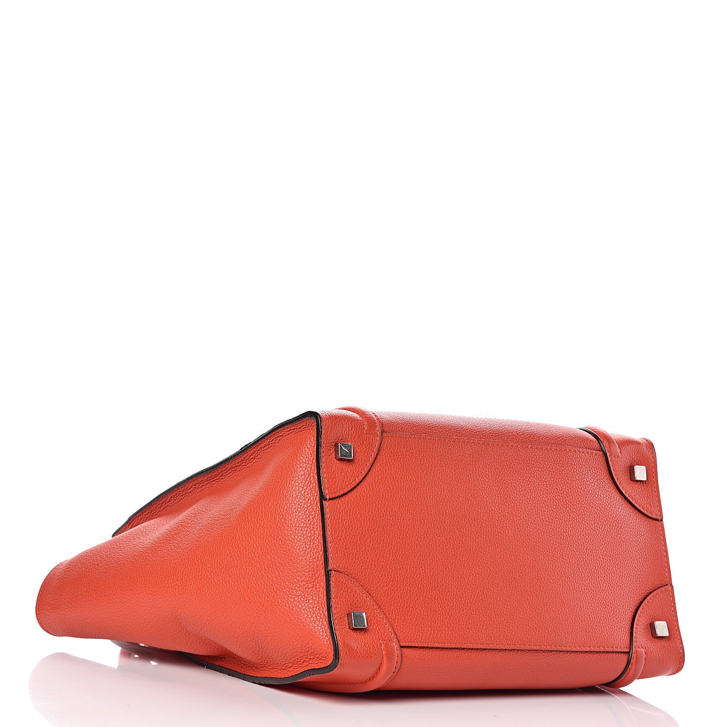 Celine Drummed Calfskin Mini Luggage Coquelicot 4 of 11