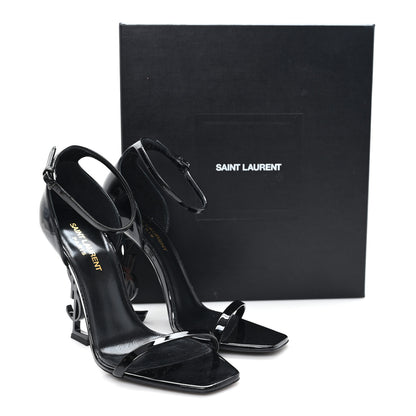 Saint Laurent Patent Calfskin Opyum 110 Sandals 38.5 Black 10 of 10
