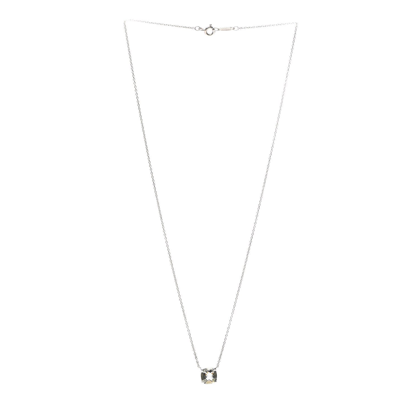 Sterling Silver Prasiolite Sparklers Pendant Necklace