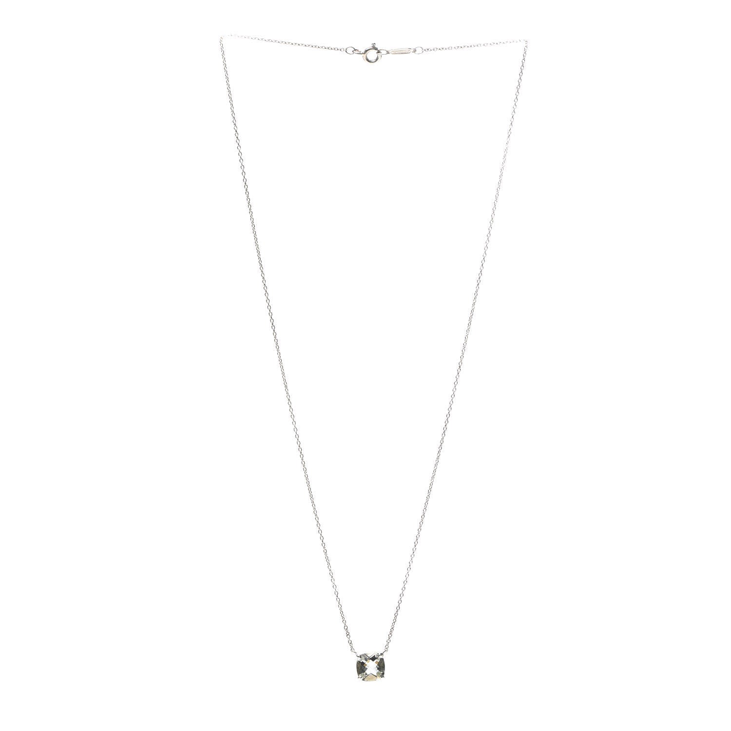 Tiffany Sterling Silver Prasiolite Sparklers Pendant Necklace 3 of 5