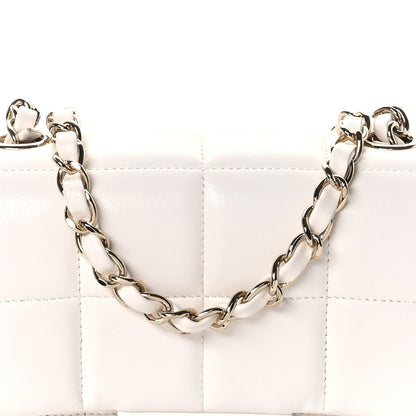Chanel Lambskin Resin Crystal Square Quilted Monacoco Mini Square Flap White 8 of 10