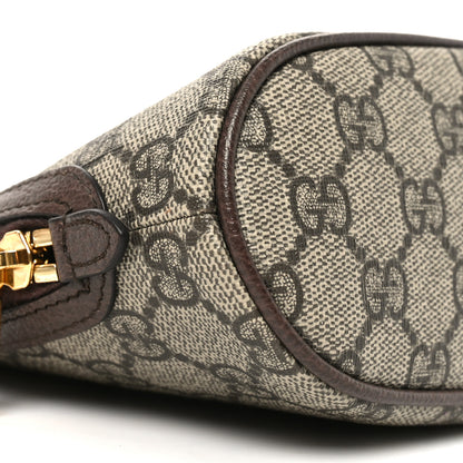 Gucci GG Supreme Monogram Textured Calfskin Web Large Ophidia Cosmetic Case Beige Ebony New Acero 9 of 10