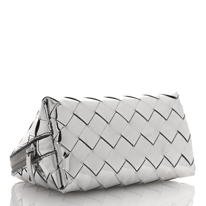 Bottega Veneta Mirror Laminated Nappa Intrecciato Beauty Pouch Silver 4 of 7