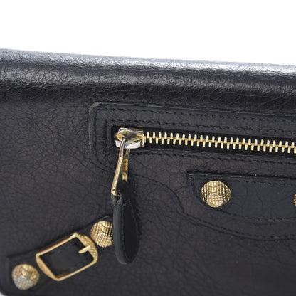 Balenciaga Agneau Giant 12 Gold Hardware Money Wallet Black 8 of 13