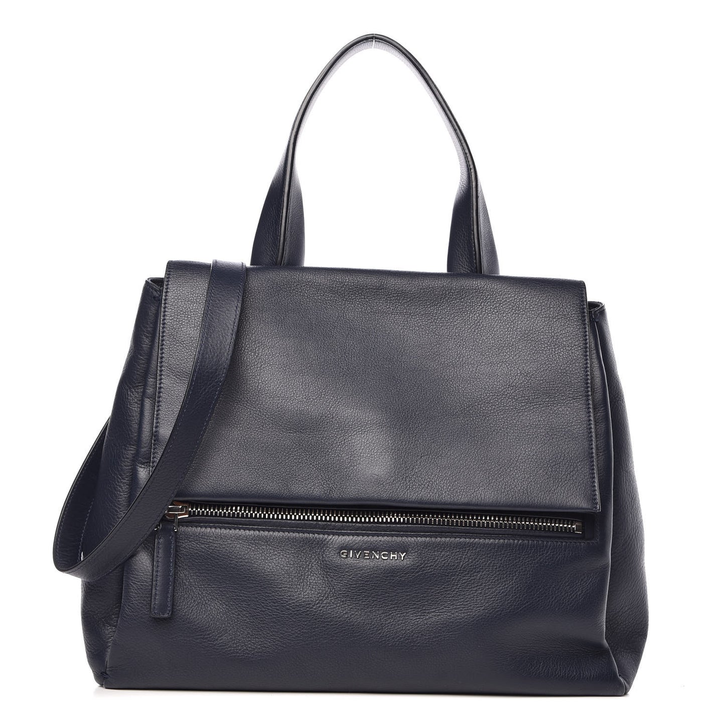 Calfskin Medium Pandora Pure Flap Bag Blue