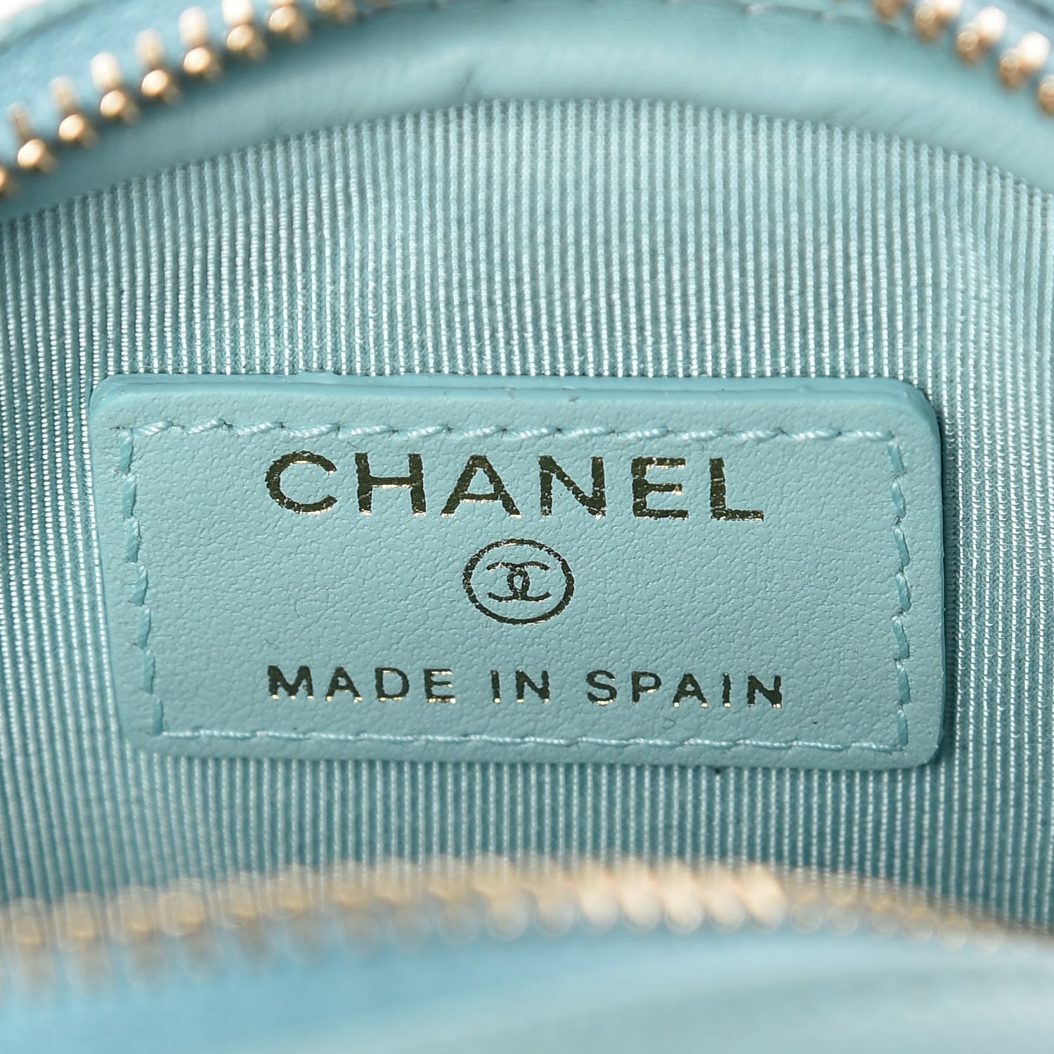 Chanel Caviar Quilted Zip Around Classic Coin Purse Light Blue 6 of 8