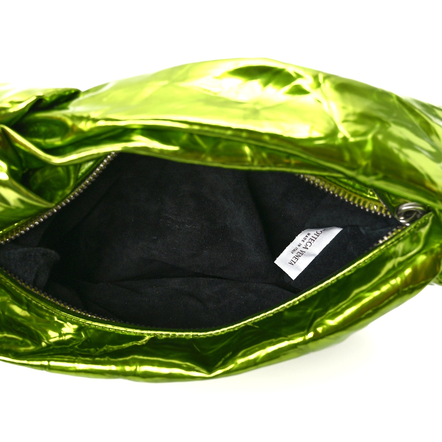 Metallic Crushed Calfskin Mini Jodie Chlorophyll