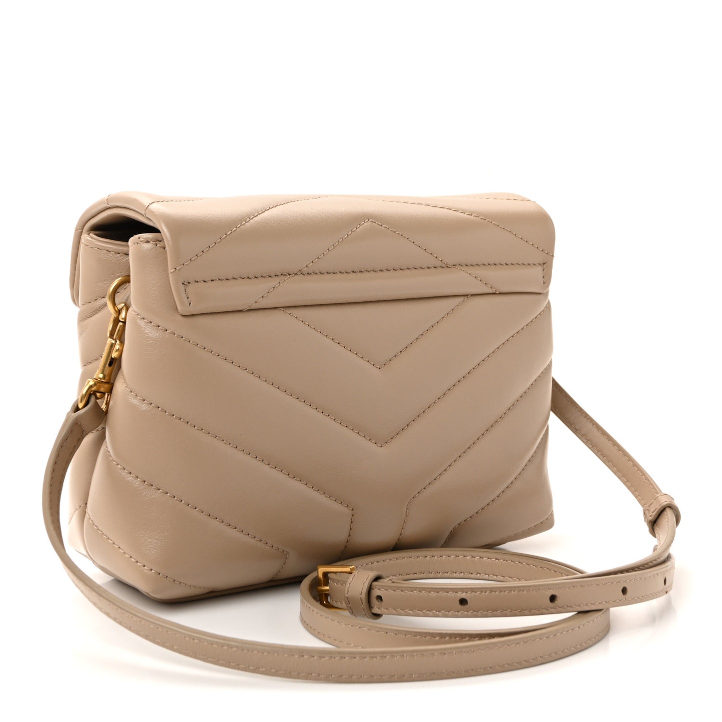 Calfskin Y Quilted Monogram Toy Loulou Crossbody Bag Dark Beige