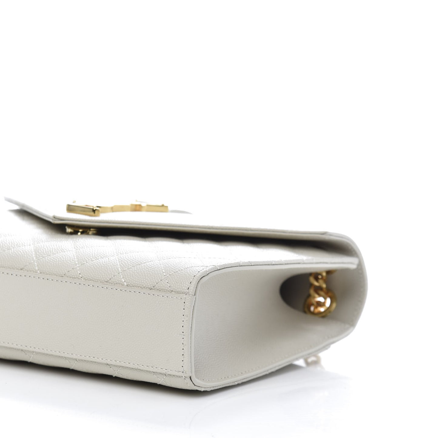 Grain De Poudre Textured Mixed Matelasse Medium Triquilt Monogram Satchel Crema Soft