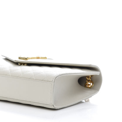 Saint Laurent Grain De Poudre Textured Mixed Matelasse Medium Triquilt Monogram Satchel Crema Soft 7 of 10