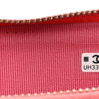 Chanel Caviar Quilted CC Zip Around Card Holder Pink 7 of 7