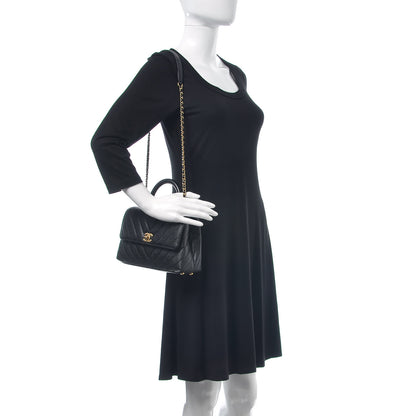 Chanel Caviar Chevron Quilted Mini Coco Handle Flap Black 2 of 8