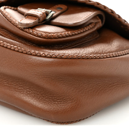 Christian Dior Pebbled Calfkskin Braided Medium Gaucho Double Saddle Bag Brown 10 of 11