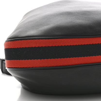 Gucci Aria Calfskin Web Large Attache Shoulder Bag Black 9 of 10