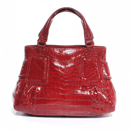 Nancy Gonzalez Crocodile Tote Red 6 of 7
