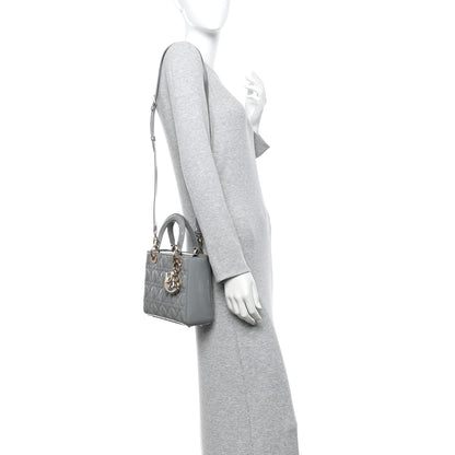 Christian Dior Patent Cannage Small Lady Dior Grey 2 of 9