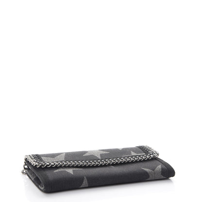 Stella McCartney Denim Star Print Falabella Continental Flap Wallet Black 4 of 8