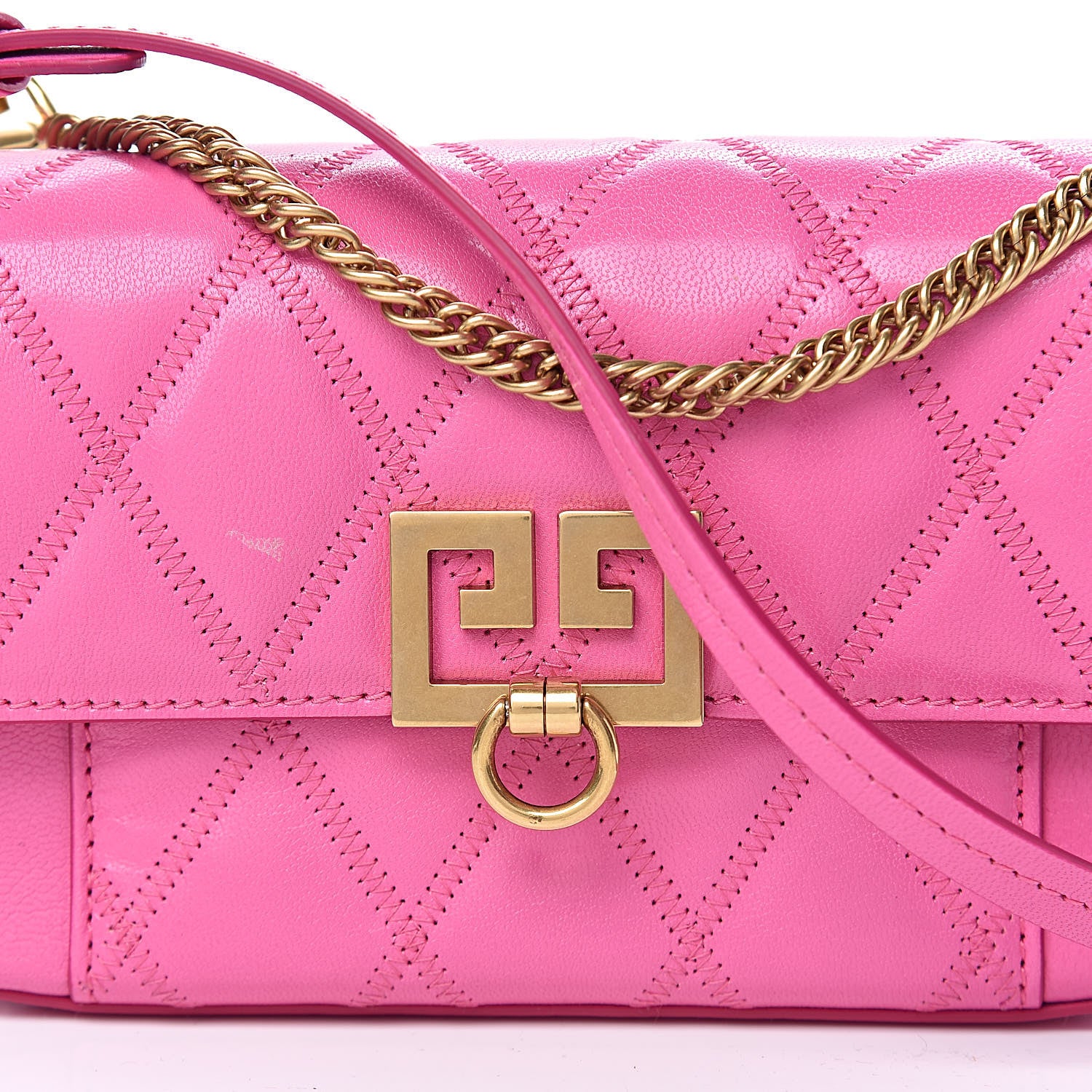 Givenchy Goatskin Quilted GV3 Mini Pocket Convertible Bag Pink 10 of 10