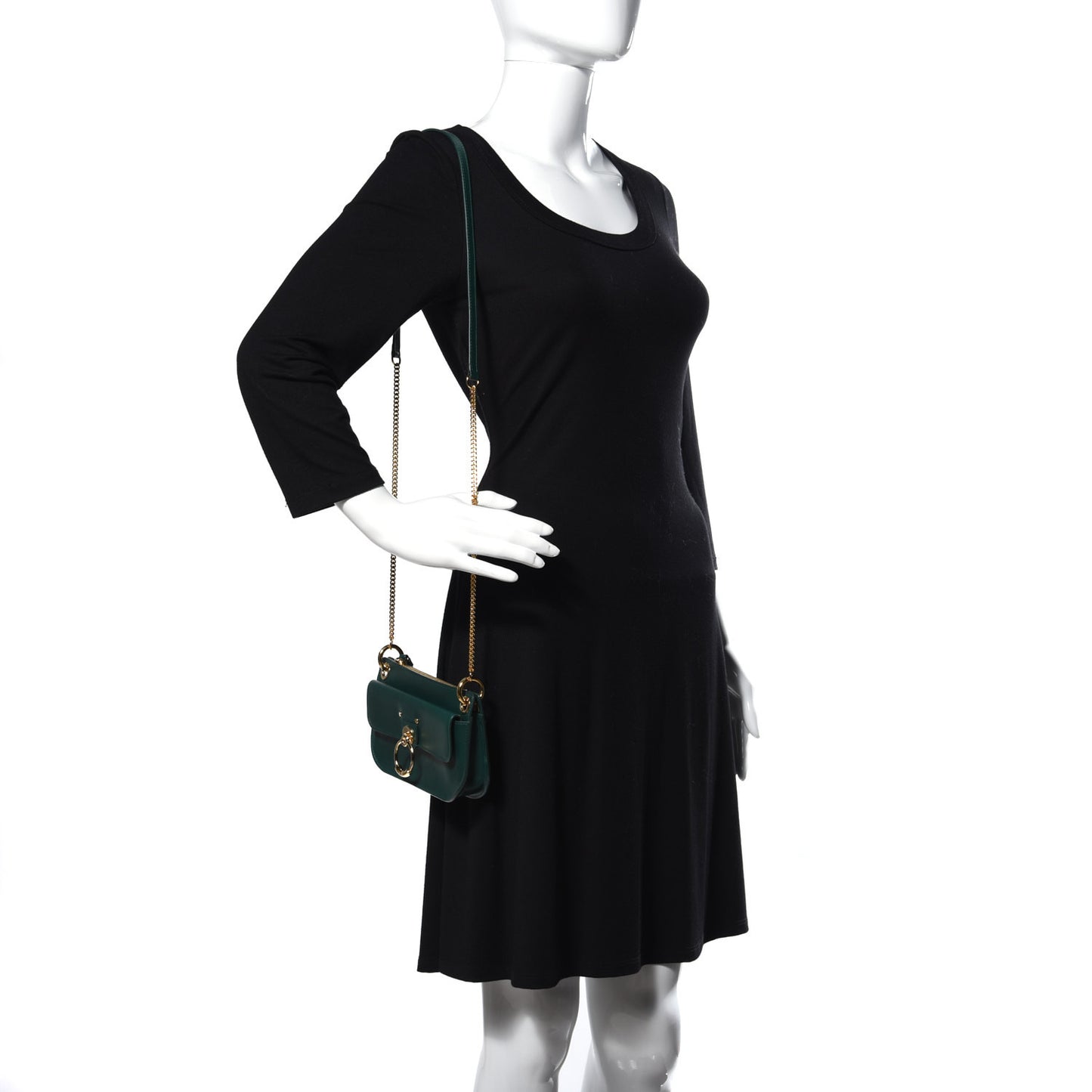 Shiny Calfskin Small Tess Crossbody Rain Forest