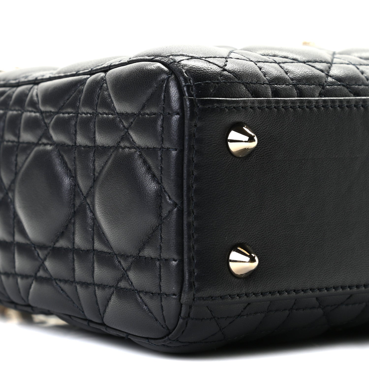 Christian Dior Lambskin Cannage Small Lucky Badges My Lady Dior Navy 5 of 13