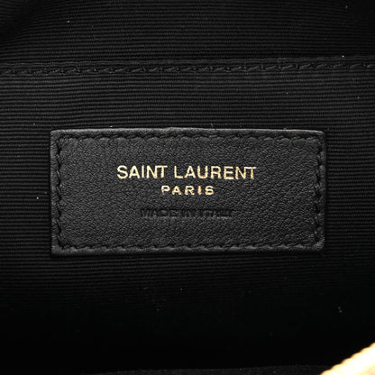 Saint Laurent Denim Quilted Monogram Round Crossbody Bag Rodeo Blue 6 of 13