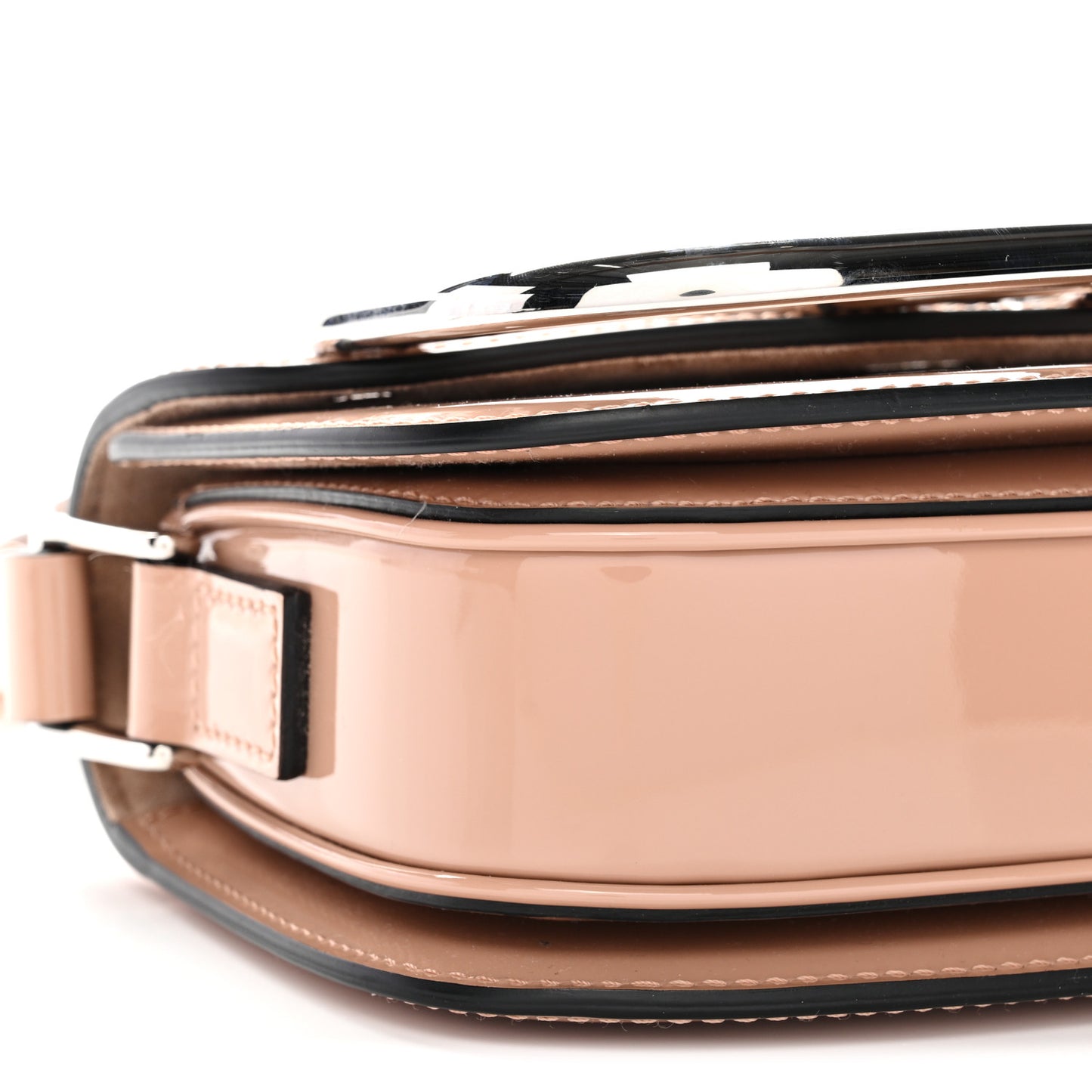 Patent Small Supervee Crossbody Bag Rose Cannelle
