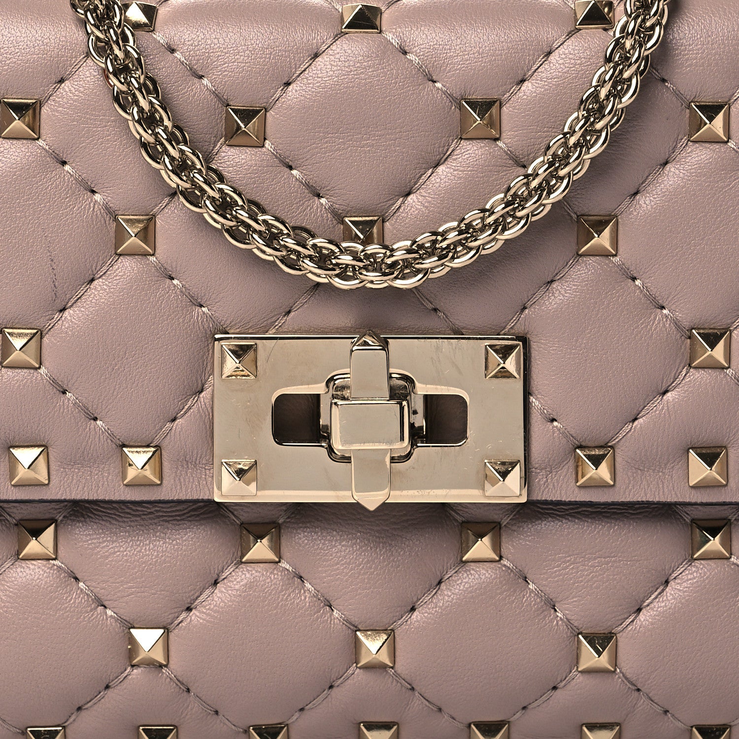 Valentino Garavani Nappa Small Rockstud Spike Shoulder Bag Poudre 7 of 9