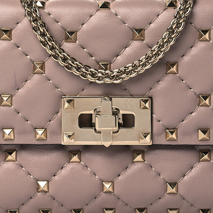 Valentino Garavani Nappa Small Rockstud Spike Shoulder Bag Poudre 7 of 9