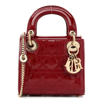 Christian Dior Patent Cannage Mini Lady Dior Red 1 of 10
