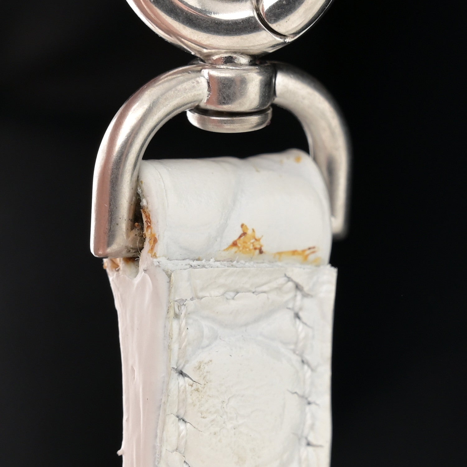 Balenciaga Shiny Supple Calfskin Logo Crocodile Embossed XL Cloud Clutch White 11 of 14