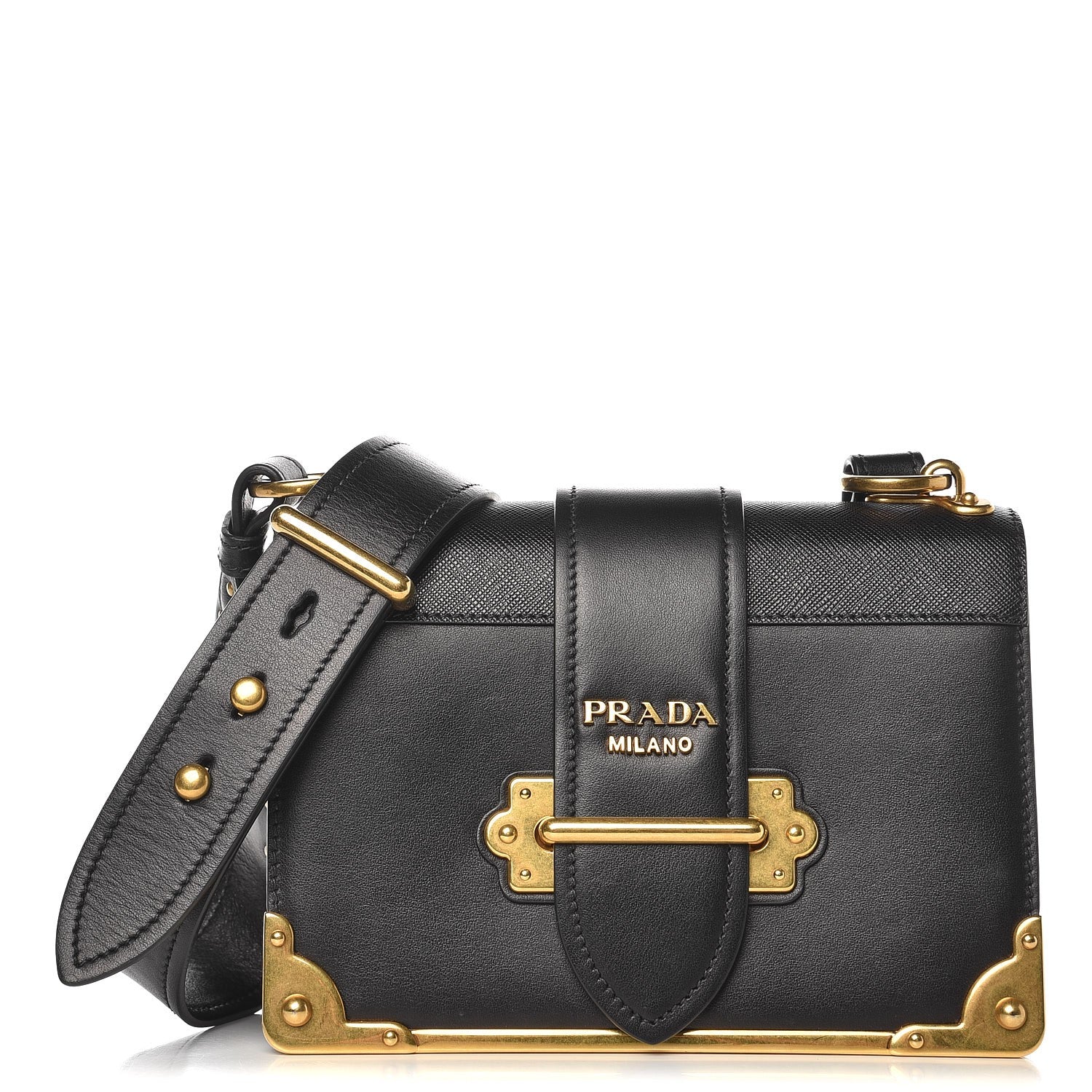 Prada City Calf Saffiano Cahier Bag Nero Black 2 of 11