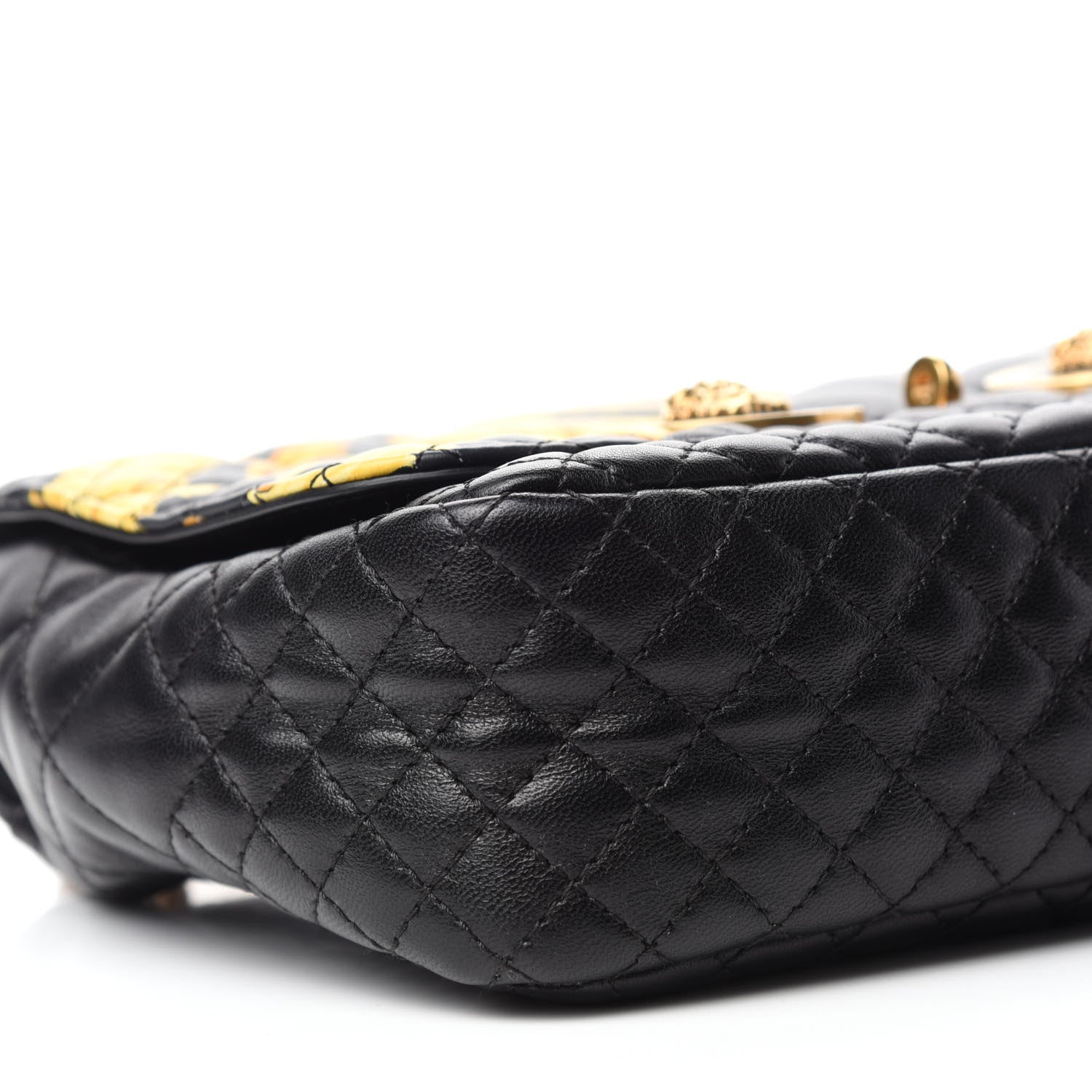 Versace Nappa Quilted Barocco Print Icon Shoulder Bag Black 6 of 9