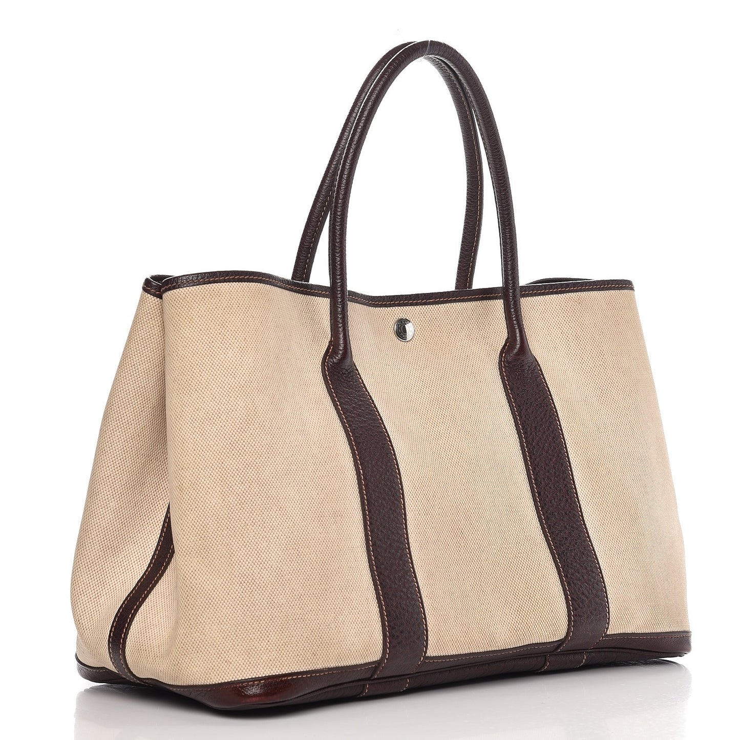 Buffle Skipper Toile Garden Party 36 MM Tote Marron Fonce