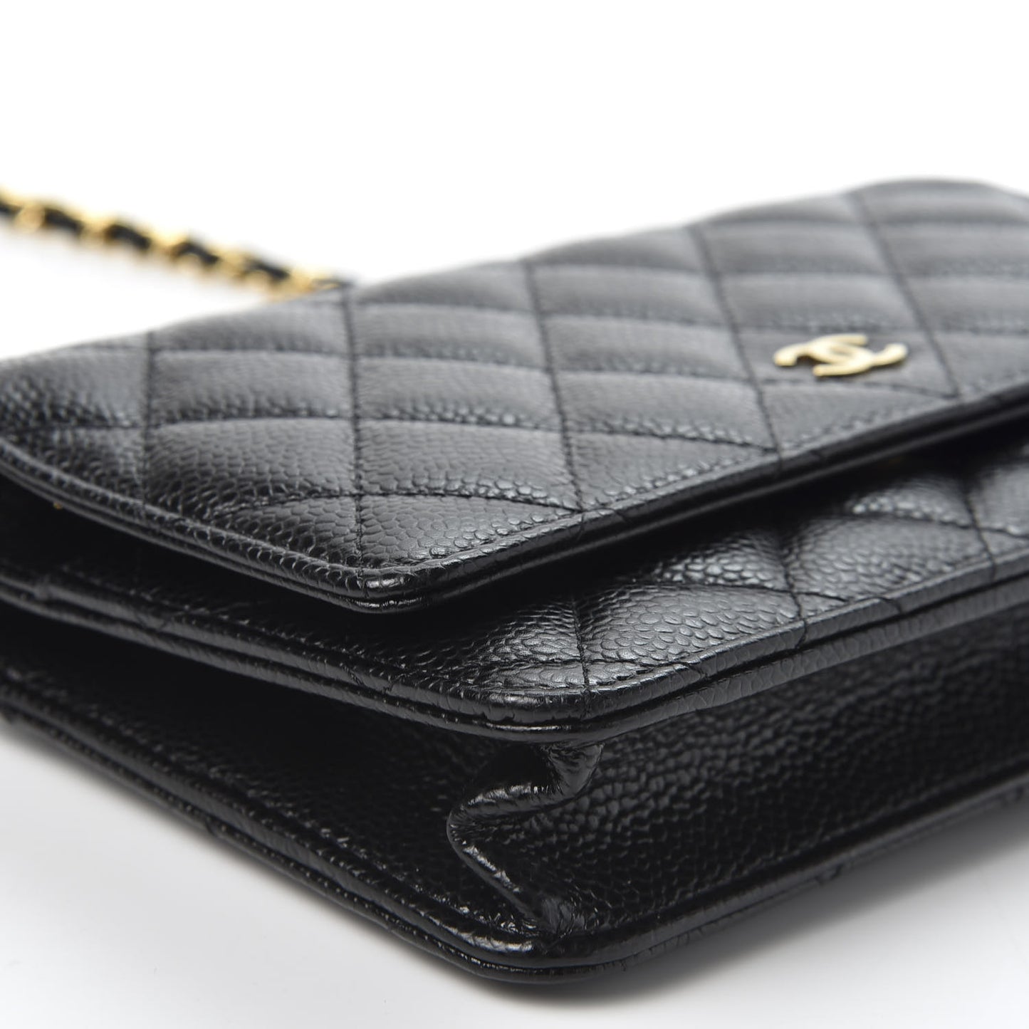Caviar Quilted Wallet On Chain WOC Black