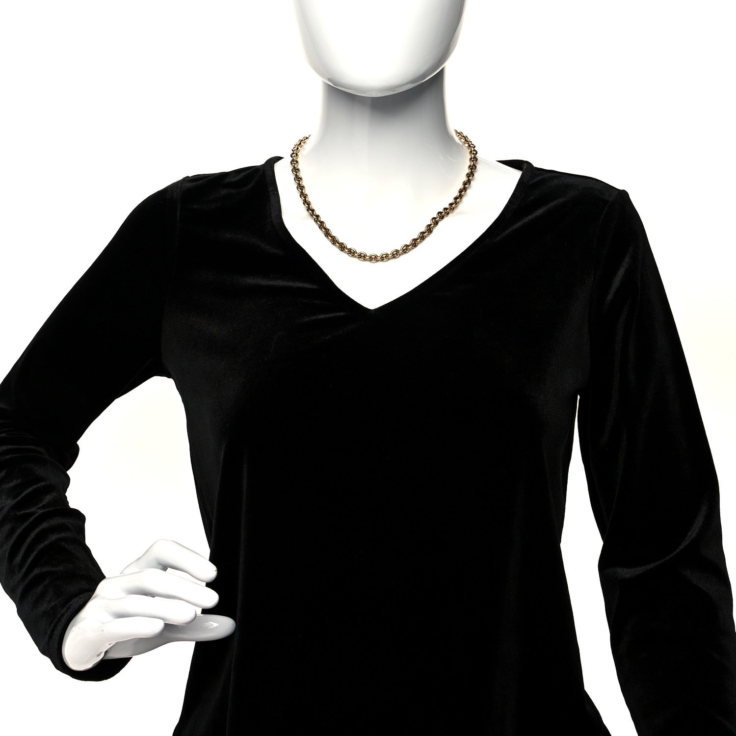 Christian Dior Metal 30 Montaigne Necklace Aged Gold 2 of 5