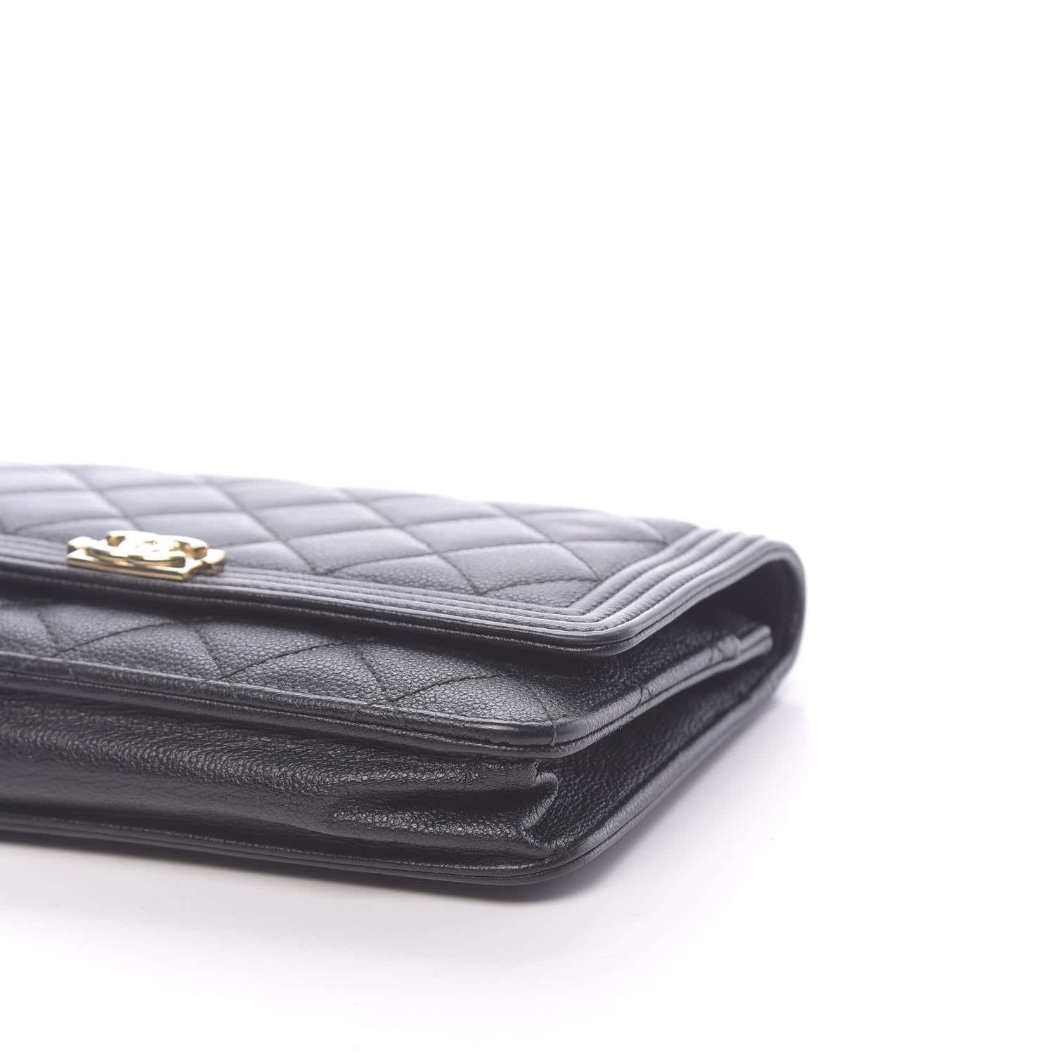 Chanel Caviar Quilted Boy Wallet On Chain WOC Black 10 of 14