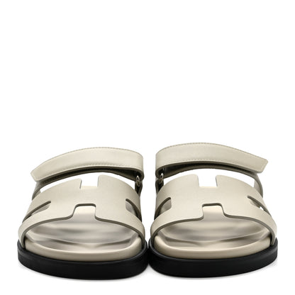 Hermes Calfskin Womens Chypre Sandals 36.5 Beige Esquisse 3 of 10