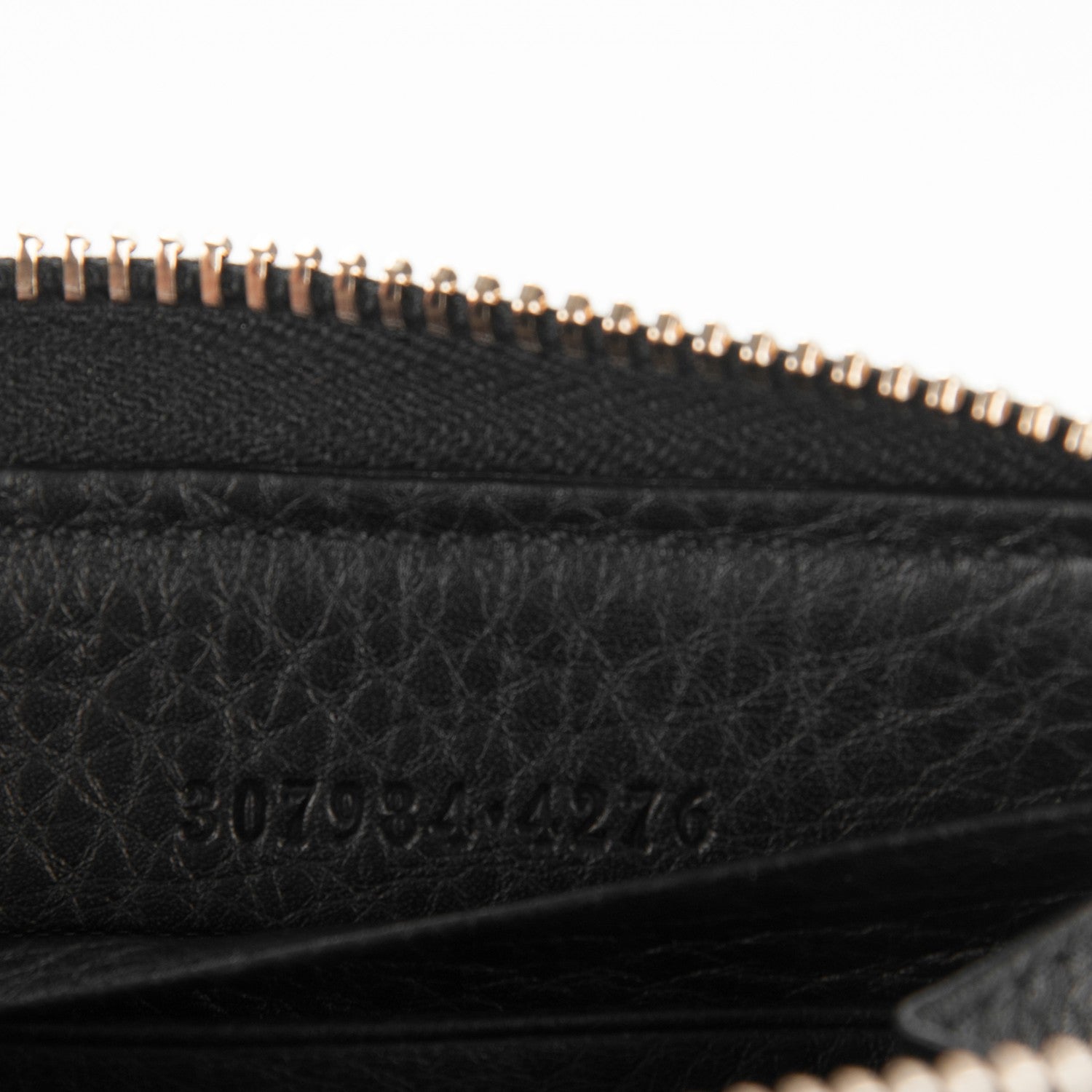 Gucci Pebbled Calfskin Bamboo Tassel Zip Around Wallet Black 6 of 6