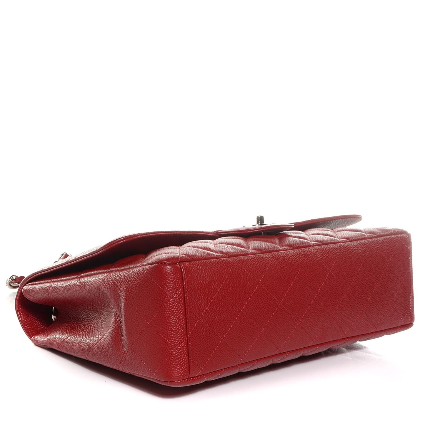 Caviar Quilted Maxi Single Flap Red