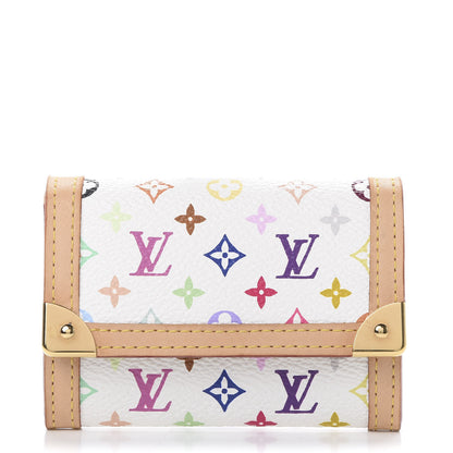 Louis Vuitton Monogram Multicolor Porte-Monnaie Plat Coin Purse White 1 of 6