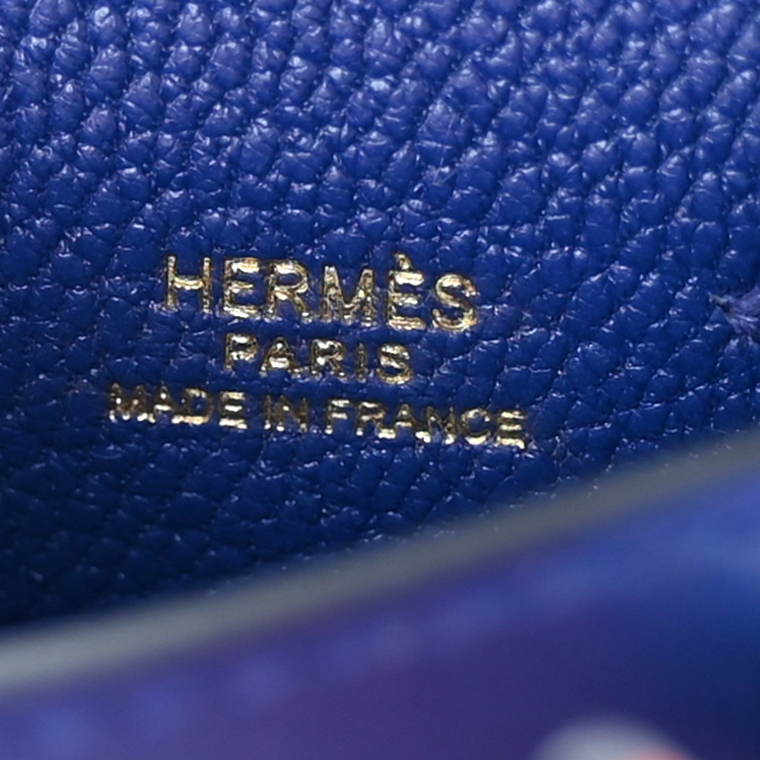 Hermes Tadelakt Chevre Mysore Kelly Quelle Idole Bag Charm Bleu Electrique Feu 3 of 5